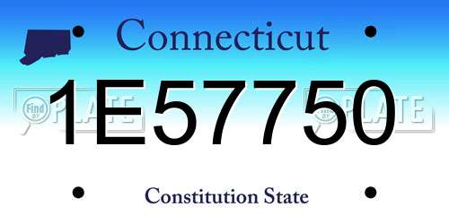1E57750 Connecticut License Plate