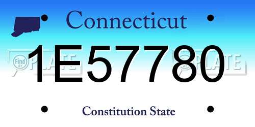 1E57780 Connecticut License Plate