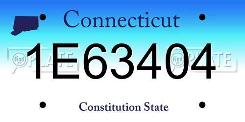 1E63404 Connecticut License Plate