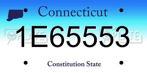1E65553 Connecticut License Plate