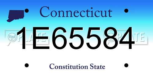 1E65584 Connecticut License Plate