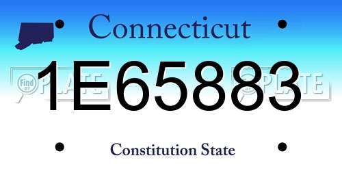 1E65883 Connecticut License Plate