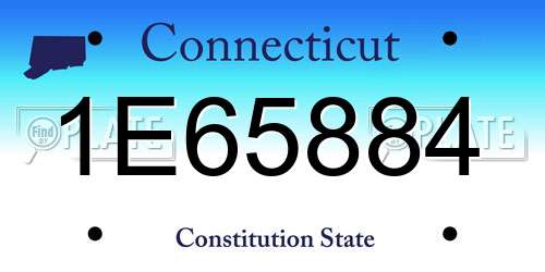 1E65884 Connecticut License Plate