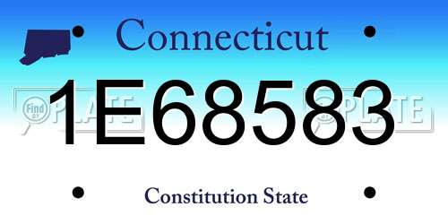 1E68583 Connecticut License Plate