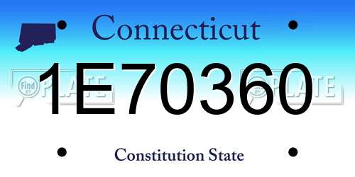 1E70360 Connecticut License Plate