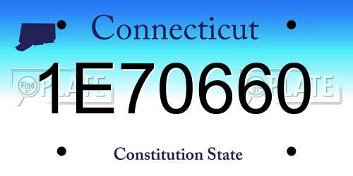 1E70660 Connecticut License Plate