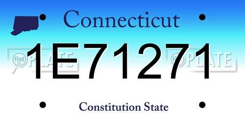 1E71271 Connecticut License Plate