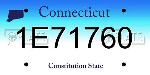 1E71760 Connecticut License Plate