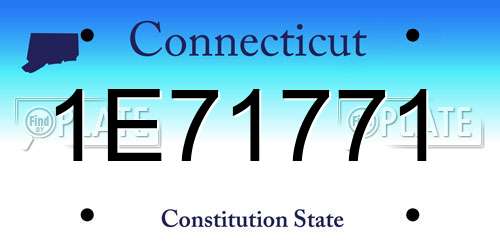 1E71771 Connecticut License Plate
