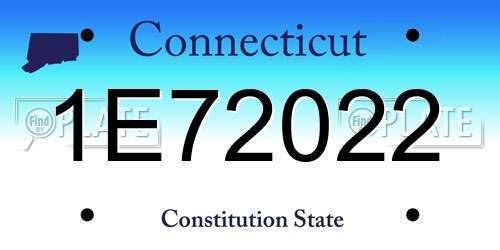 1E72022 Connecticut License Plate