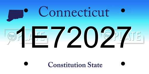 1E72027 Connecticut License Plate