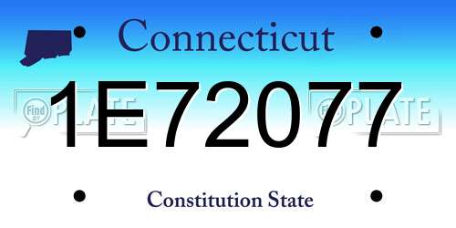 1E72077 Connecticut License Plate