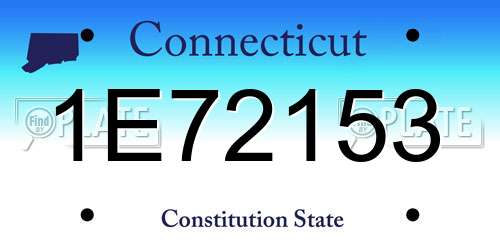 1E72153 Connecticut License Plate