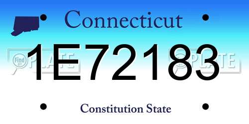 1E72183 Connecticut License Plate