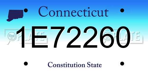 1E72260 Connecticut License Plate