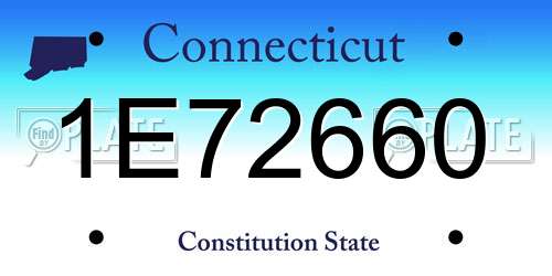 1E72660 Connecticut License Plate
