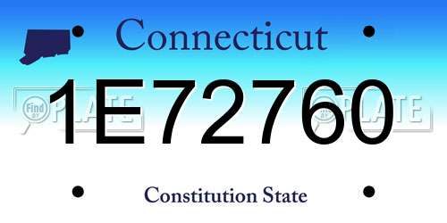 1E72760 Connecticut License Plate