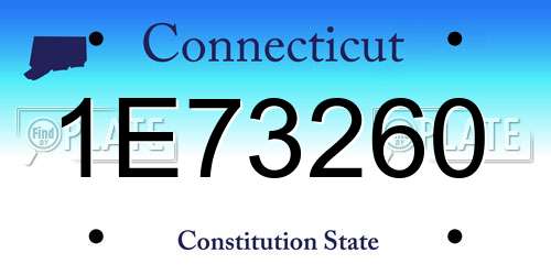 1E73260 Connecticut License Plate