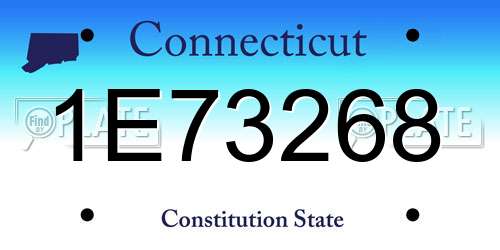 1E73268 Connecticut License Plate