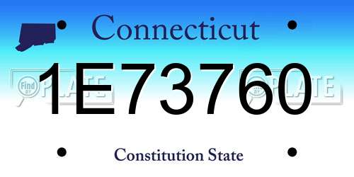 1E73760 Connecticut License Plate