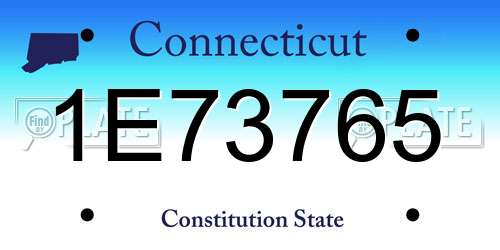 1E73765 Connecticut License Plate