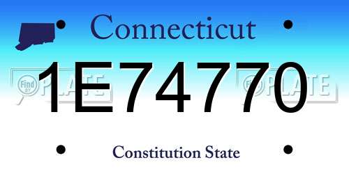 1E74770 Connecticut License Plate