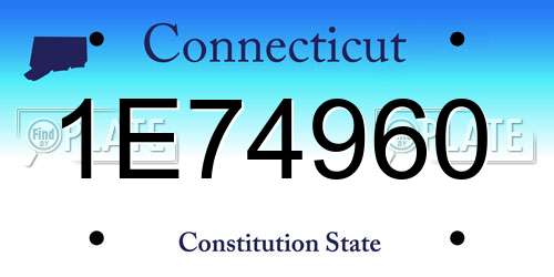 1E74960 Connecticut License Plate