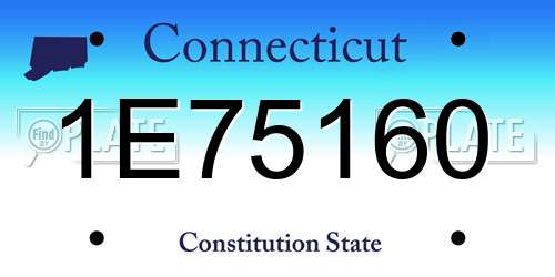 1E75160 Connecticut License Plate