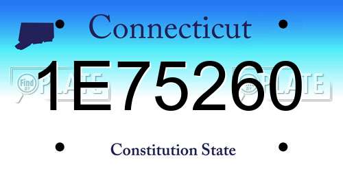 1E75260 Connecticut License Plate