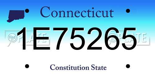 1E75265 Connecticut License Plate