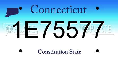 1E75577 Connecticut License Plate