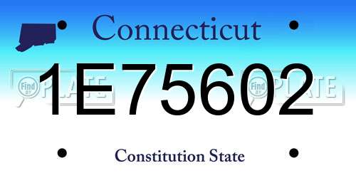 1E75602 Connecticut License Plate