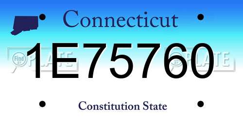 1E75760 Connecticut License Plate