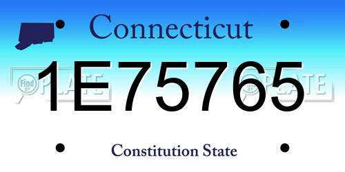 1E75765 Connecticut License Plate