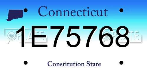 1E75768 Connecticut License Plate