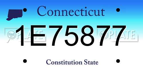 1E75877 Connecticut License Plate