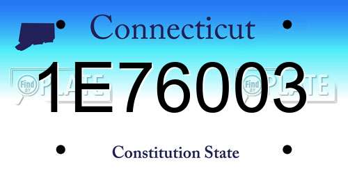 1E76003 Connecticut License Plate