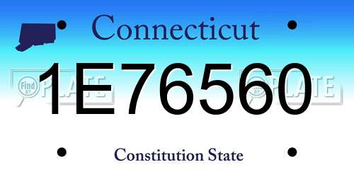1E76560 Connecticut License Plate