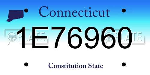 1E76960 Connecticut License Plate