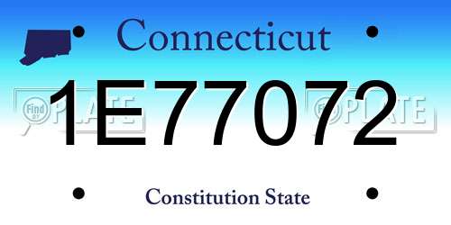 1E77072 Connecticut License Plate