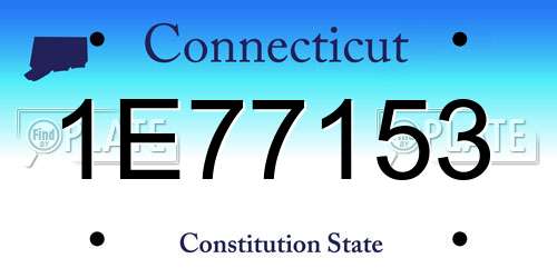 1E77153 Connecticut License Plate