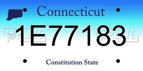 1E77183 Connecticut License Plate
