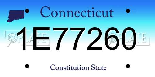 1E77260 Connecticut License Plate