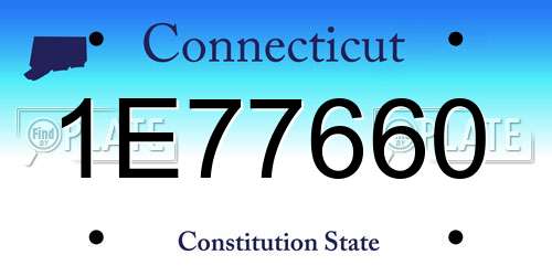 1E77660 Connecticut License Plate