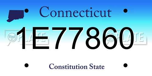 1E77860 Connecticut License Plate