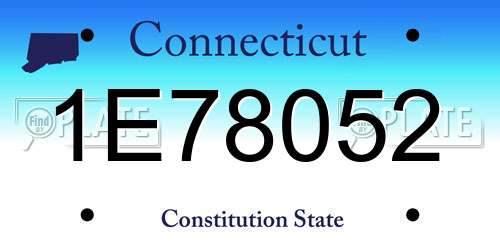 1E78052 Connecticut License Plate