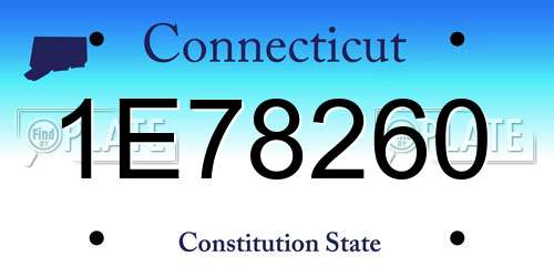 1E78260 Connecticut License Plate