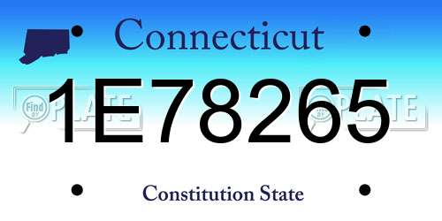 1E78265 Connecticut License Plate