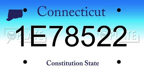 1E78522 Connecticut License Plate