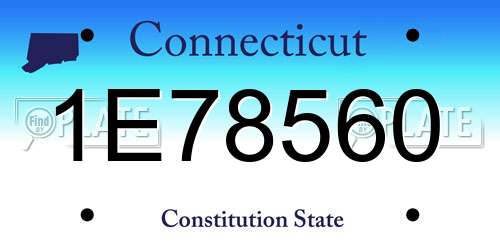 1E78560 Connecticut License Plate
